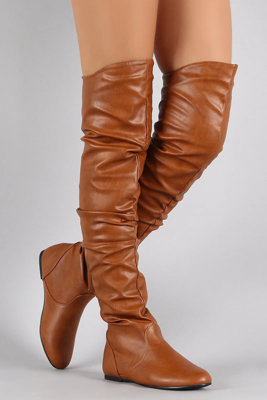 Slouchy Over-the-Knee Flat Boot