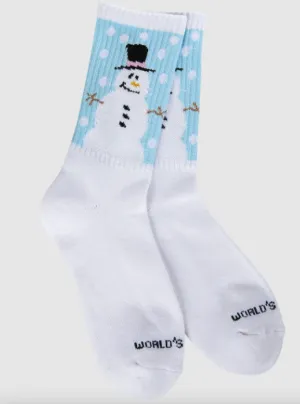 Snowman Holiday Sport Mini Crew Socks