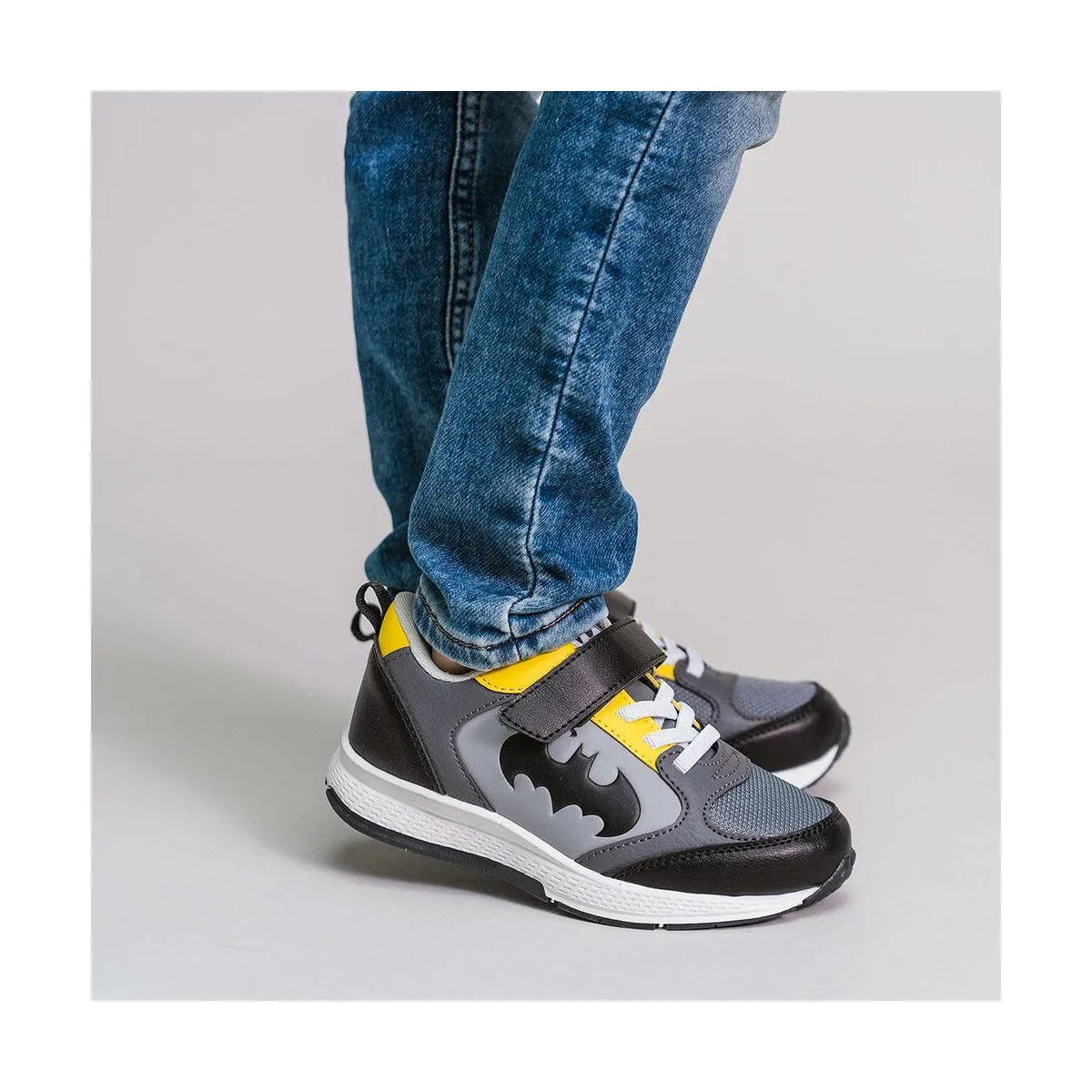 Sports Shoes for Kids Batman Black yellow grey