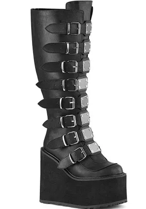 SWING-815WC [Black] | WIDE CALF PLATFORM BOOTS [PREORDER]