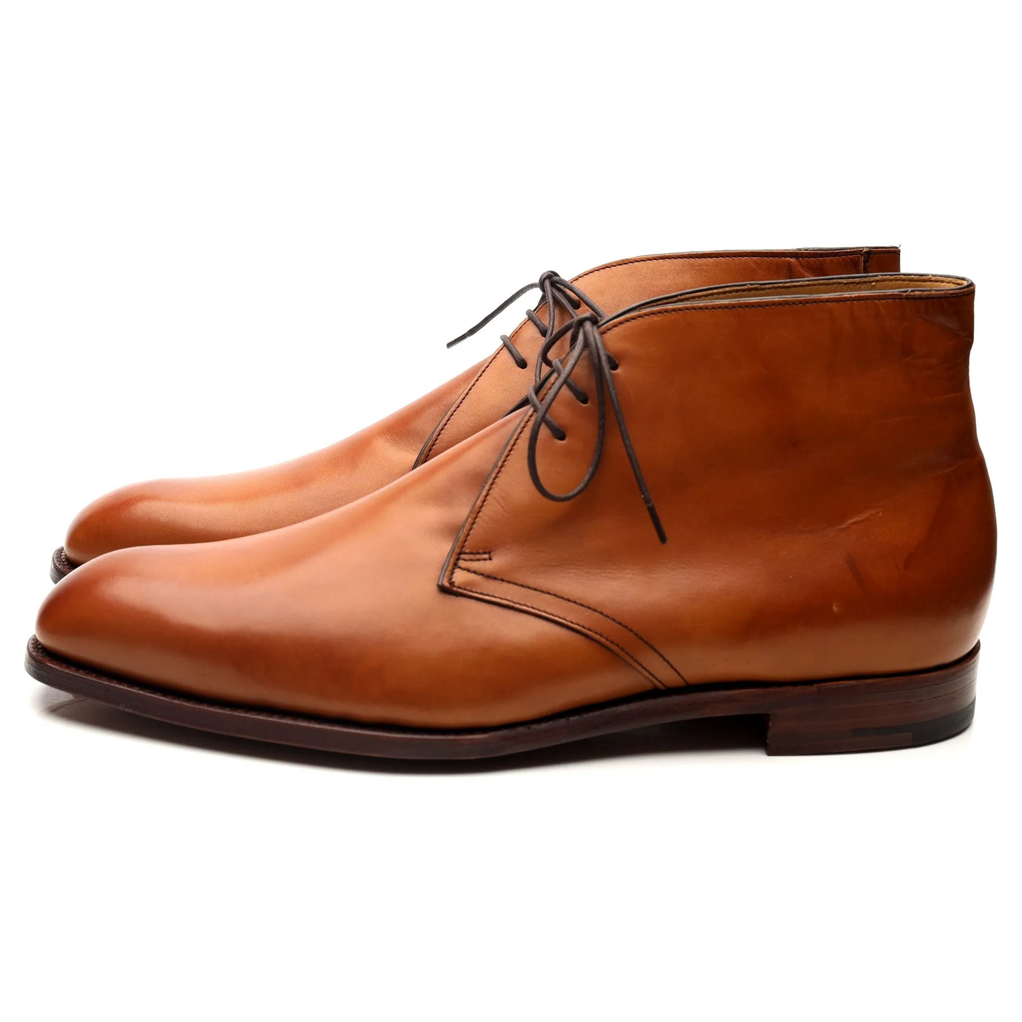 Tan Brown Leather Chukka Boots UK 10.5 FX