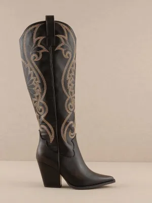 THE ASTRID KNEE HIGH COWBOY BOOTS | BROWN