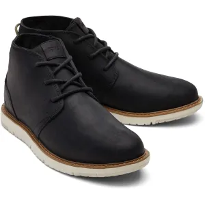 TOMS Navi Leather Men's Black Boots