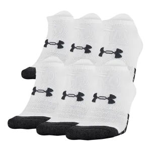 UNDER ARMOUR MEN'S PERFORM TECH LO CUT 6 PACK - WHITE