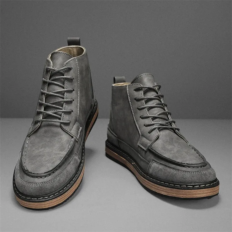 Waterproof Leather Men's Chukka Boots: Casual Lace Up Ankle Oxford Shoes