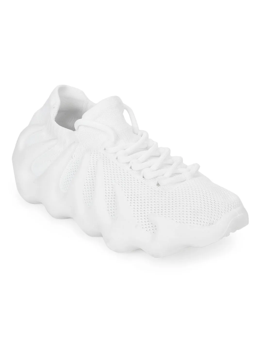 White Mesh Slip-On Sneakers (TC-RS3445-WHT)